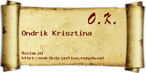 Ondrik Krisztina névjegykártya